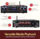 Pyle Compact Home Theater Amplifier Stereo Receiver With Bluetooth  800 Watt 