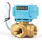 U  S  Solid 3 Way T Type Motorized Ball Valve 3 4in Brass 9-24v Manual Function