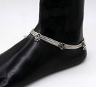 10 5 925 Sterling Silver Rose Flower Design 3 String Anklet Foot Bracelet Ank618