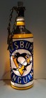 Pittsburgh Penguins Inspired Hand Painted Lighted Wine Bottle Stained Glass Look