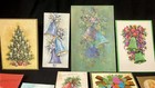 Vintage Mcm Christmas Cards Lot Bells   Candles 15ct
