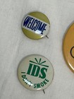 Vintage Lot Of 17 Pinback Buttons  Novelty Slogans  Advertising  70s 80s Pins A9