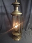 Brass   Etched Glass Antique Enclosed Oil Kerosene Turkish Lantern Big 20x6  5  