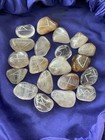 Citrine Rune Stone Set Of 20   Storage Pouch  elder Futhark Runes 