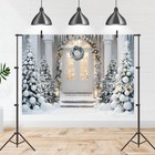 Christmas Tree Backdrop Xmas Classic White Door Photography Props 7x5