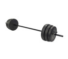 Barbell 100 Lb Vinyl Weight Set With Bar For Home Fitness Gym Full Body Workout