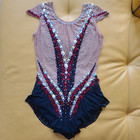 Rhythmic Gymnastic Leotard For Competition Black With Red Sz 155-160 Cm   750