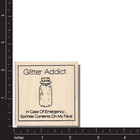 Glitter Addict  Mounted Rubber Stamp  Phrase words craft Stamp  Media saying art