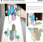 Stained Glass Window Hanging Suncatchers - 7 Pieces Handcrafted Element Earth To