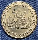 1992-token-medal-encuentro De Dos Mundos-las Tres Carabelas-qvinto Centenario