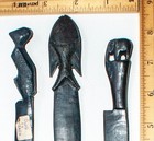 Vintage African Hand Carved Ebony Wood Letter Openers Set Of 3 Lot 7