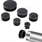 Round Plastic End Caps For Tubing Pipe Inserts Plugs Bungs Furniture Feet Black