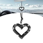 Shakas Bling Heart Car Hanging Accessories  Crystal Rhinestone 1 Pc Black