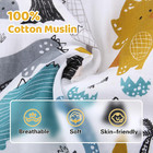 Dinosaurs Carseat Cover - Muslin Cotton Infant Car Seat Canopy  Breathable Baby 