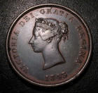 Old Highgrade 1843 Nova Scotia Canada One Penny Token