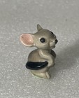 Vintage Hagen-renaker Miniature Ceramic Mouse Figurine Holding Tail
