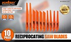 10pc Reciprocating Saw Blades Set Electric Metal Wood Pruning Plastic 1 2 