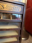 Antique J p Coats Thread Cabinet     4 Drawer Wood Display Case 