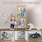 Wooden Stuffed Animal Storage Shelf Zoo Pattern Organizer For Nursery Kids Room