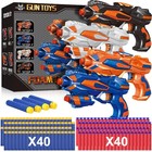 4 Pack Blaster Guns Compatible With Nerf  80 Foam Darts Refill  Toy Guns For Kid