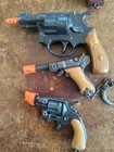Lot Of Vintage Miniature Diecast Metal Cap Guns Derringer Luger 007 Ppk Etc 
