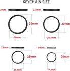 40 Pack Key Ring Keychain Mix 4 Sizes Black Metal Flat Split Key Chains Rings   
