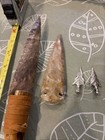 Flint Knapped Agate Stone Arrowhead Blade  Handle Knife 12        Extras