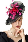  Fascinator Feather Hair Clip Tea Party Pillbox Derby Hat Bridal Wedding Veil 