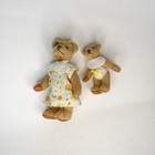 Gund The Littlest Bears Mom   Baby Set Jointed Miniature Dollhouse Teddy Family