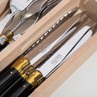 New Laguiole Debutante Cutlery Black With Brass Set 24pce