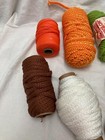 Large Lot Of Vintage Macrame Yarn Cord Rope Braided Craft Supplies Multicolor