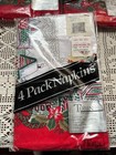 Vintage Christmas Napkins Cloth All Cotton   Tobin Nos Lot Of 12   3 Packs Of 4