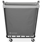 Open Box - Commercial Large Rolling Canvas Bin Laundry Hamper On Wheels  Gray