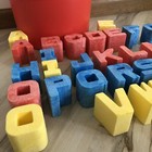 1971 Mattel Tuff Stuff Abc Blocks Complete W  Bucket 30 2  Letters Vintage Set