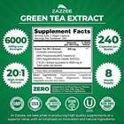Zazzee Green Tea 20 1 Extract  6000 Mg Strength  50  Egcg  240 Capsules  Kosher
