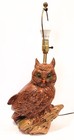 Vintage 1970s Hand Painted Ceramic Owl 24 h Table Lamp Mid-century Retro D  cor