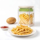 French Fry Cutter With 4 Blades Stainless Steel Manual Potato Chopper Green