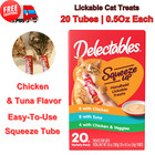 Lickable Cat Treats Variety Pack  Creamy Puree  Grain-free  20 Tubes  0 5oz Each