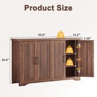 Fluted Buffet Cabinet With Storage Accent Sideboard Modern Credenza