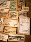 36 Vintage Rubber Stamp Lot 1990s Craft Collection Mostly Unused Rare Designs