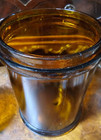 Antique Whitall   Tatum Lab Or Drug Store Jar - Dark Amber -ung  Zinci Ox 