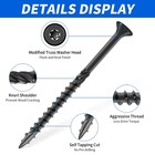  8 X 2 Inch Deck Screws  100 Pcs  Black Epoxy Coated Carbon Steel Rust Resistant