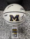 25-26 Michigan Wolverines Signed Team Logo Basketball Lendeborg Burnett Coa Jsa
