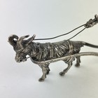 Antique Continental Solid Silver Goat And Sleigh With Putti Figure 14 5cm 77g