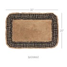Burlap Natural With Black Check 2pc Bathhmat Set  20x30 And 27x48 Vhc Brands