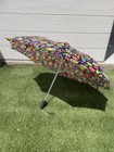 Leighton Automatic Compact Folding Umbrella Aquatic Print Black multicolor