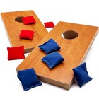 Super Fun  Portable Mini Desktop Cornhole Set Of 2  Coated Wood Boards With 4 