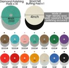 16pc Diamond Polishing Pads 4  Inch Kit Wet dry Granite Concrete Marble Polisher