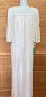 Vintage Jc Penney Dead Stock Long Sleeved Nylon Nightgown White With Embroidery
