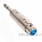 2 Pack - 3pin Xlr Female To 1 4  Stereo Trs Male Plug Audio Cable Mic Adapter